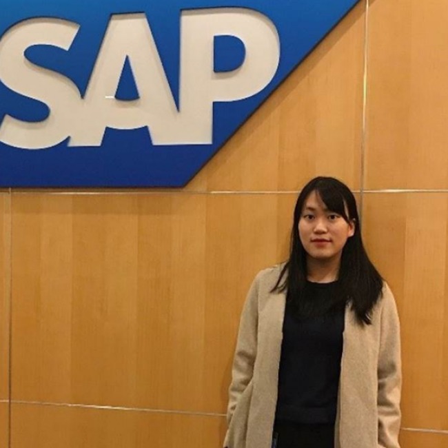 The author standing in front of the SAP logo