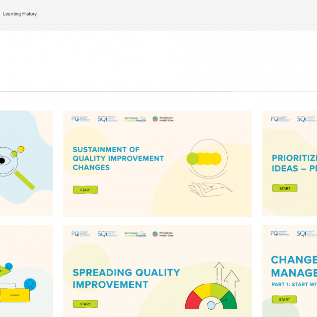 Colourful online modules on LearningHub