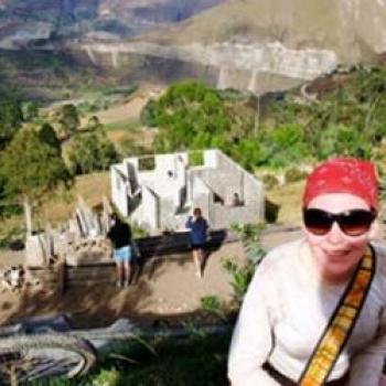 Cathy, author, smiling view of Ecuador 